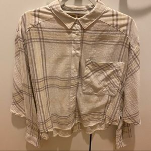 Oversized Cropped Free People Flannel